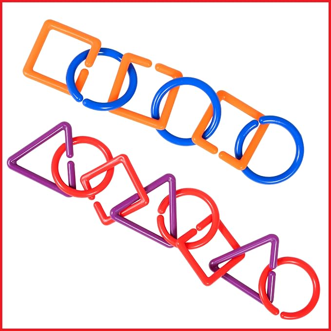 edxeducation Geo Links, Mini Jar, Set of 144, Linking Shapes, 6 Colors (Pack of 2)