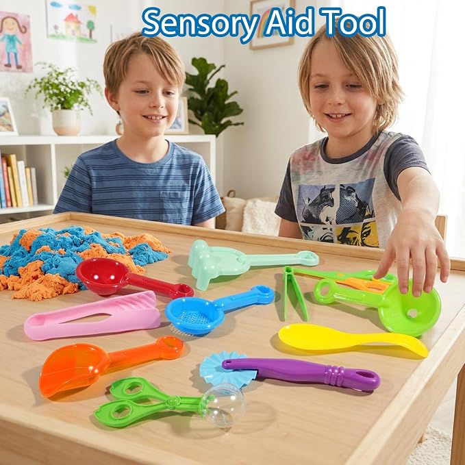Hiawbon 20 PCS Sensory Bin Tools Sensory Bin Toys for 2+ Years Old | Sensory Sand Tools Set, Sensory Bin Filler, Fine Motor Toys Handy Scooper Set, Sensory Bin Accessories Tool