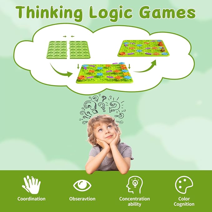 Brain STEM Activity Logic Kits: 200+ Challenges Educational Playthings | Interactive Puzzle Maze Solutions For Kids Ages 3-10 - 4 Difficulty Levels Portable Learning Resources Skill Builder Toy