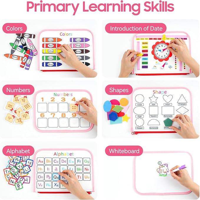 Montessori Toy Busy Book for Toddlers 1-3, Birthday Gifts for 1 2 3 Year Old Girls, Travel Activity Book & Sensory Learning Toy 1 2-4 Year Old Girl, Educational Busy Board for Fine Motor Skills