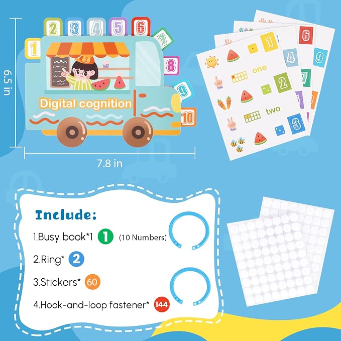 NAHSHON Montessori Busy Book Digital Sorting Learning Toys for Toddlers 3-5 | Preschool Learning Activities Educational Sorting Toys for Kids 3 Year Old, Autism Sensory Fine Motor Matching Games