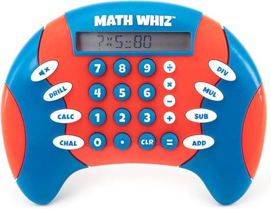 Educational Insights Math Whiz - Electronic Math Games for Kids Ages 6-8, Handheld Math Game, Addition and Subtraction Toys, Multiplication and Division Games for First Graders, Kids Learning Game