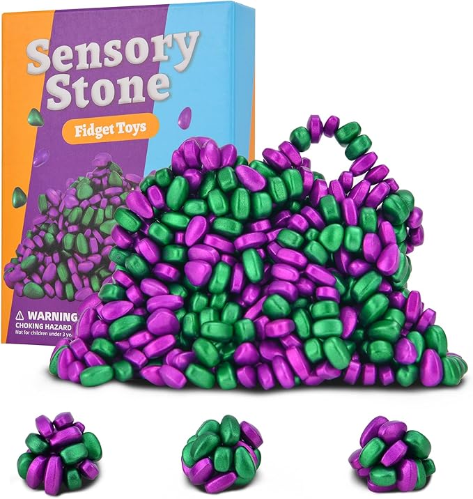 550pcs Fidget Toys Adults,Stress Relief Sensory Toys for Autism ADHD Anxiety,Smooth Ferrite Stones Desk Fidgets Toys,Fidget Toys Gifts