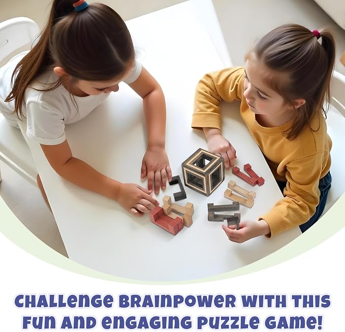 Sharp Brain Zone Wooden Puzzle Box – 3D Wooden Brain Teaser Puzzle with Secret Compartments | Handcrafted Natural Wood, STEM Educational Logic Game & Unique Gift for Puzzle Lovers