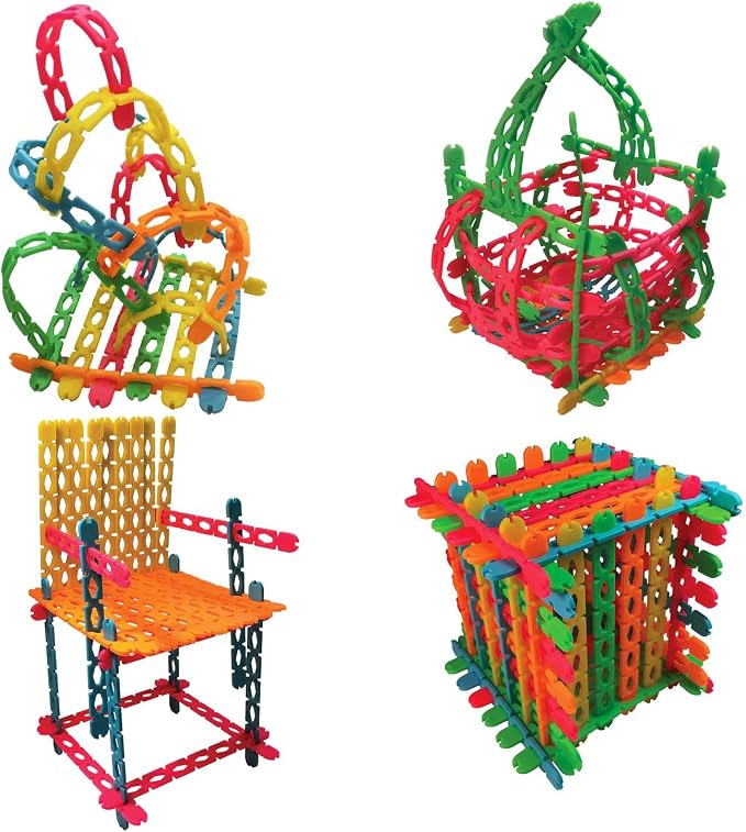 Roylco STEAM Structure Sticks Kit - Multi Color Plastic Sticks to Inspire Creativity - Build and Create with Unique Design
