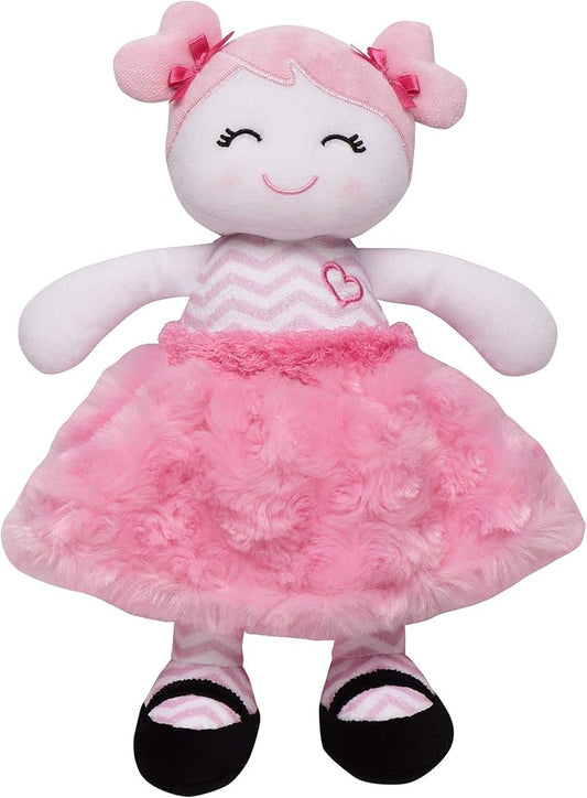 Baby Starters Plush 11 inches Snuggle Buddy Baby Doll, Marisa with Chevron Stripes, Pink