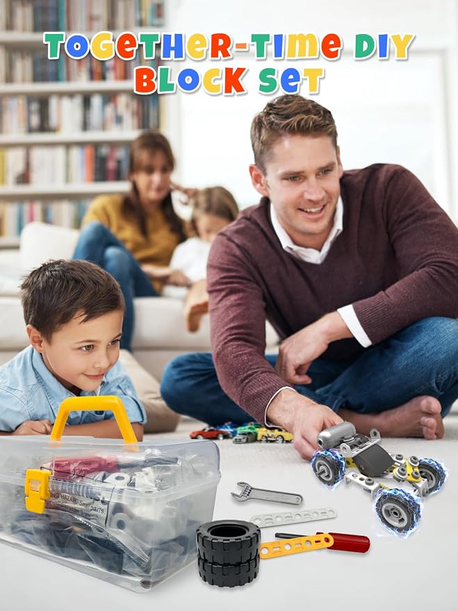 10 in 1 STEM Toys for 5 Year Old Boy, Building Toys for Kids Ages 4-8 5-7 6-8, STEM Engineering Construction Kit with Electric Motor, Educational Science Gift for 5 Year Old Boys