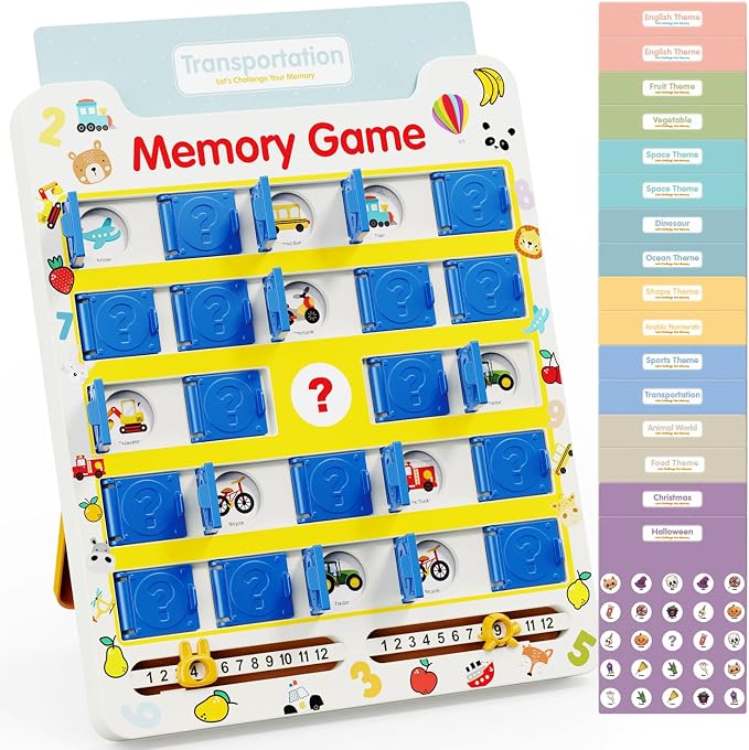 HONGID Matching Memory Game for Kids Age 3 4 5 6 7 8 9,Toddler Kids Travel Toys,Board Game,Road Trip Essentials for Toddler Boys Girls,Christmas Birthday Gifts Stocking Stuffers for Kid