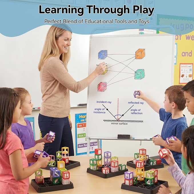 Laser Maze STEM Educational Toys for Age 8-13 Kids | Great Board Game Boy Gift to Develop Spatial Imagination Problem-Solving Concentration with 60+ 3D Challenges Puzzle Games