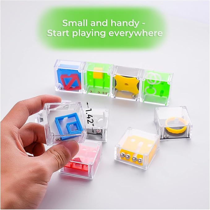 Magicat Premium IQ Balance Puzzle Set I 10 Teaser Puzzle Cubes I Balance 3D Maze Box I Puzzles for Christmas I Brain Games Puzzles for Kids Ages 8-10 I Prize Box Toys for Kids Classroom I Puzzle Box