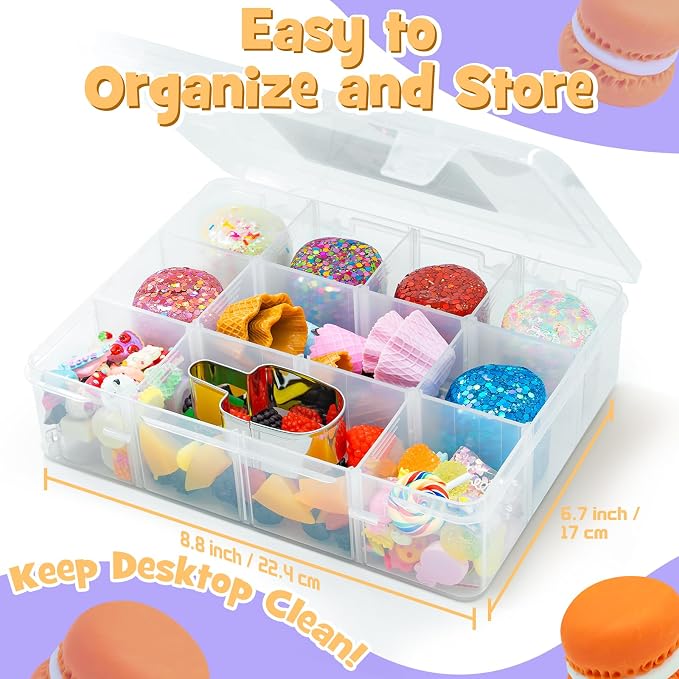 SIMPLIPLAY Ice Cream Sensory Dough Kit, 6 PCS 18oz Glitter Doughs | Soft Clay Ice Cream Toys with Cone, Mold, Fruit Pieces, Accessories(120 Pcs+), Christmas Birthday Gift for Girls Age 3 4 5 6