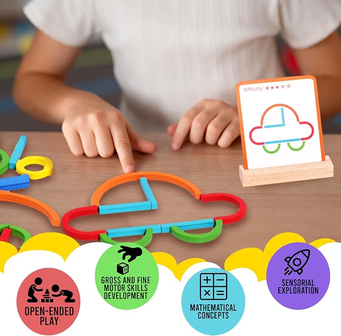 puzgic Stem Kids Toys for Creative Learning Building Educational Resources Kids Toy for Preschool and Kindergarten 3 4 5 6 Years Old Boys and Girls Brain Teaser Smart Sticks Toys