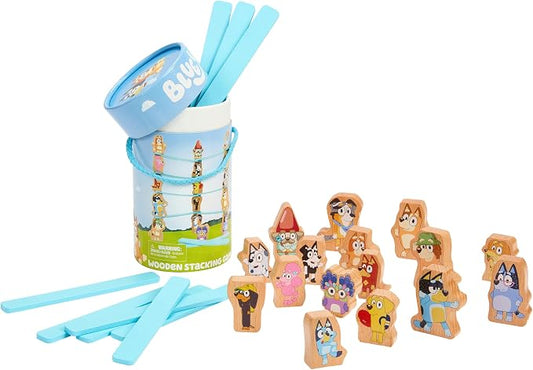 Bluey Stacking Game, Spin & Balance 15 Character Pieces