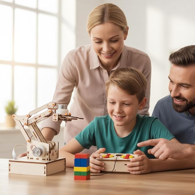 Robot Arm Kits Robotics for Kids Ages 8-12-14-16 Teens Adults STEM Toys Building Engineering Cool Stuff Gadgets Birthday Gifts 9 10 11 13 14 15+ Year Old Boys Grils DIY Science Project Mechanical Hand