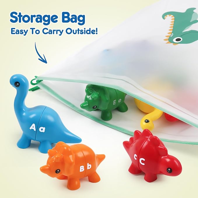26pcs Alphabet Dinosaurs Matching Toy, Toddlers ABC Learning Dinosaurs | 26pcs, Matching & Sorting Game, Sensory Toy, Preschool Learning Activities, Educational Gifts, Ages18M+