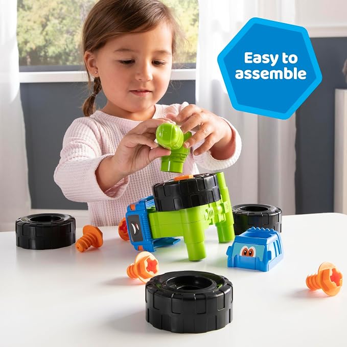Build-A-Buddy Monster Truck Toy - 2-in-1 Building Toys for Take Apart Play - Kids Building Sets - Construction Toys Ages 18 Months and Up