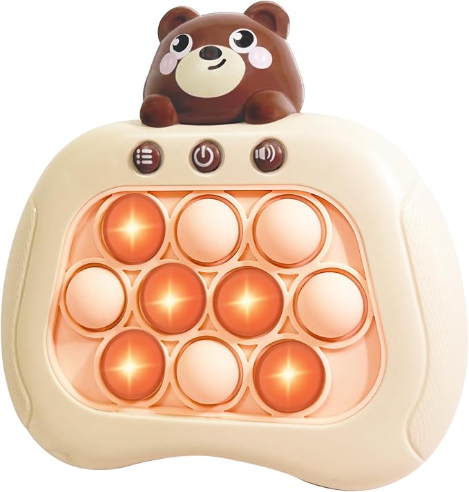 Intoypad Pop The Target! Handheld Speed Push Fidget Game Machine Bear | A Fun Multiplayer Game Sensory Fidget ADHD Autism Toys Birthday Gifts for 6 7 8 9 10 11 12 Years Old Kids Road Trip Car Games