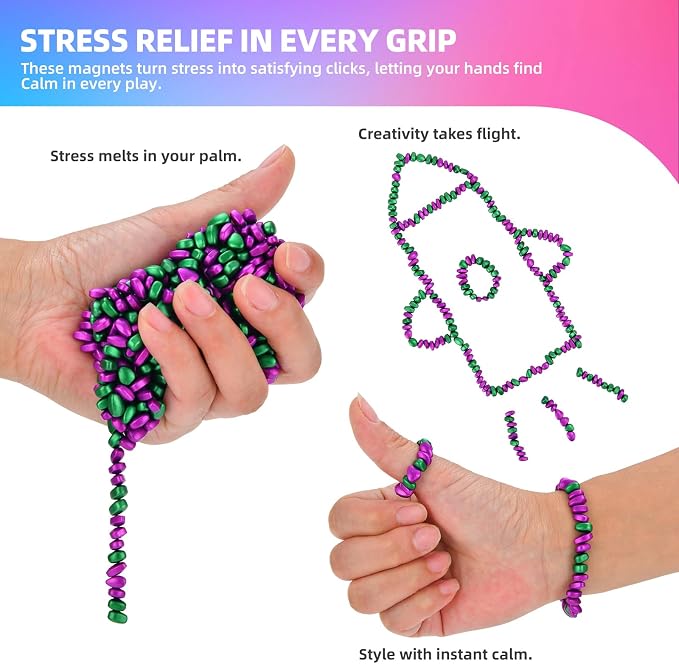 550pcs Fidget Toys Adults,Stress Relief Sensory Toys for Autism ADHD Anxiety,Smooth Ferrite Stones Desk Fidgets Toys,Fidget Toys Gifts