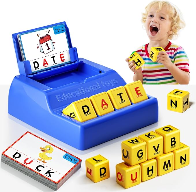 Montessori Matching Letter Game Toys for 3 4 5 Year Old Boy Girl Gifts Kids | Early Educational Learning Spelling Toys for Toddler, Preschool, Bigger Size, Storage Function, Christmas Birthday Gifts