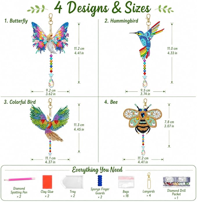 GOOTXUSK Art and Crafts for Kids Girls Ages 8-12, 8 9 10 11 12 Year Old Girl Birthday Gifts,Gem Art Diamond Painting Kits for Kids 8-12,Teenager Girl Gift Ideas,DIY Activities Window Suncatcher