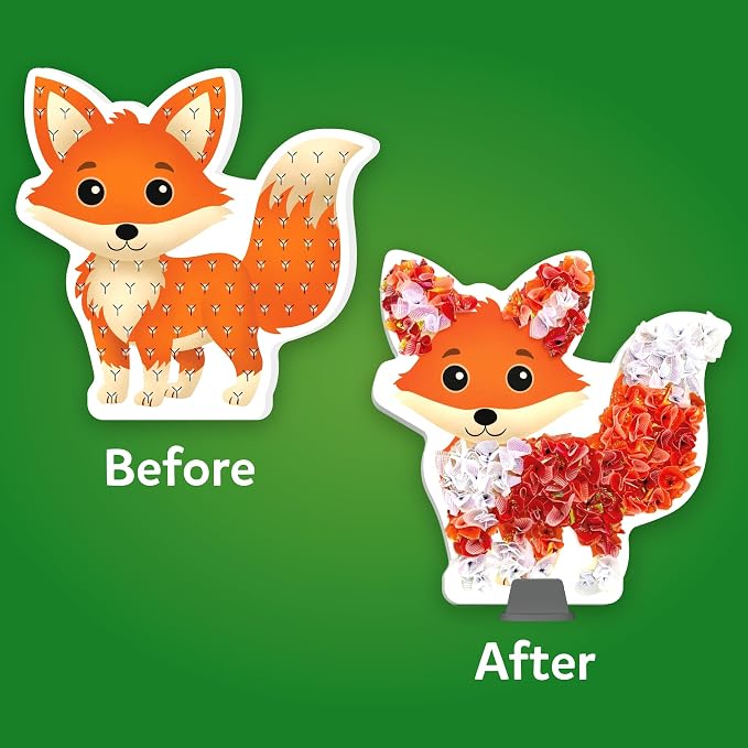 Skillmatics Poke-in Art – Animals, Wood Craft Kit, Gift for Boys & Girls | DIY Mess-Free Fun, Lion, Bear, Fox, Fine Motor Skills, Screen-Free, Travel Activity, Ages 4, 5, 6, 7, 8, 9