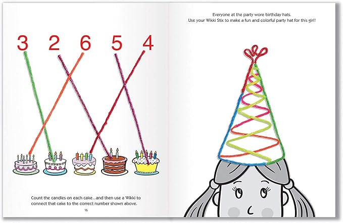 Wikki Stix Preschool Activity Book – 72 Reusable Wikki Stix with 28 Pages & 30 Activities – Educational Toy for Toddlers & Kids – Fine Motor Skills, School Readiness, Travel, Classroom, No Mess Fun
