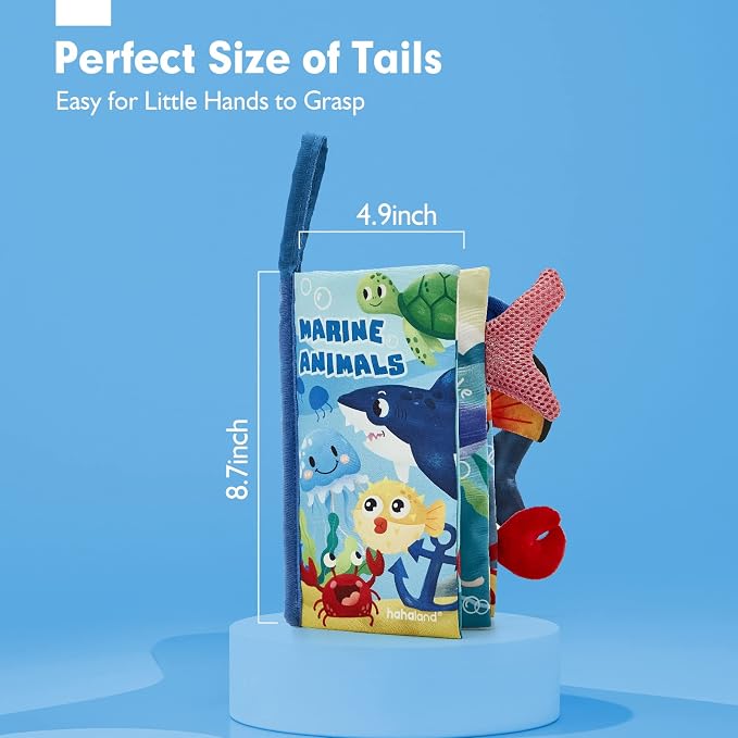 hahaland Baby Books 0-6 Months, Infant Tummy Time Baby Toys 6 to 12 Months | Touch Feel Book Baby Gifts for Boy Girl 0-3 Months Learning Toy Baby Birthday Easter Basket Stuffers 1PCS