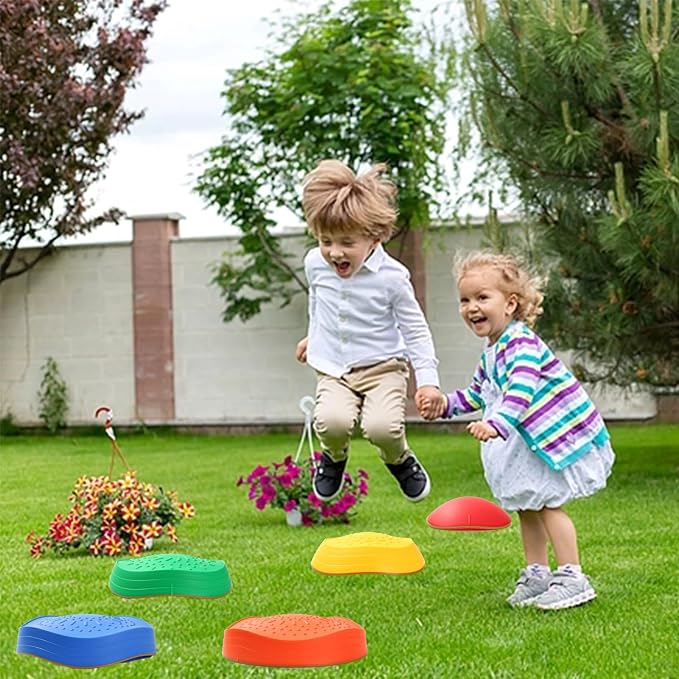 Fanboxk Stepping Stones for Kids,Non-Slip Toddler Sensory Toy | Sensory Balance Stepping Stones for Promoting Toddler Balance Coordination Skills,Up to 220 LBS for Indoors or Outdoors Play