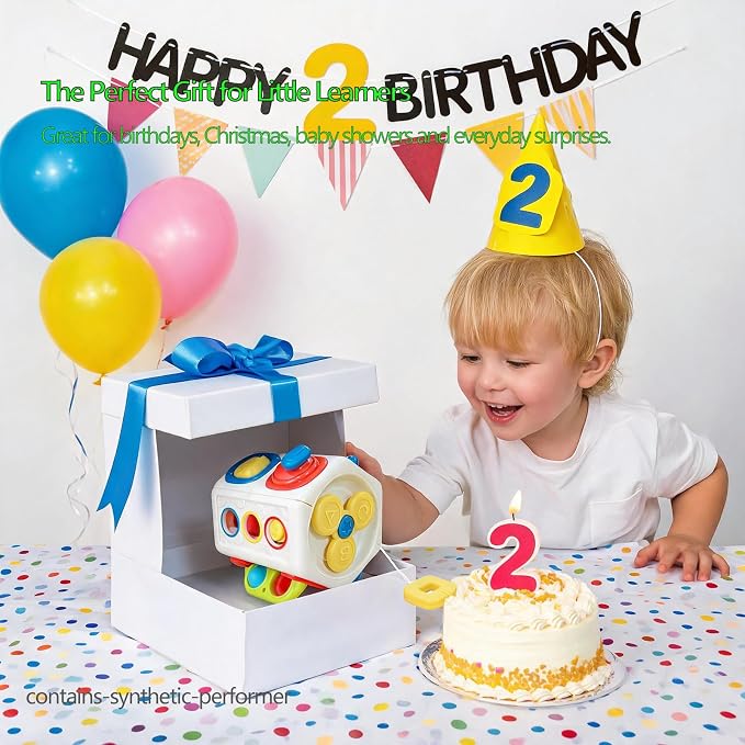 Busy Cube Travel Toy for Toddlers, Fine Motor Montessori Activity Toy | Keeps little hands busy with 10 engaging activities that build confidence through everyday discovery.