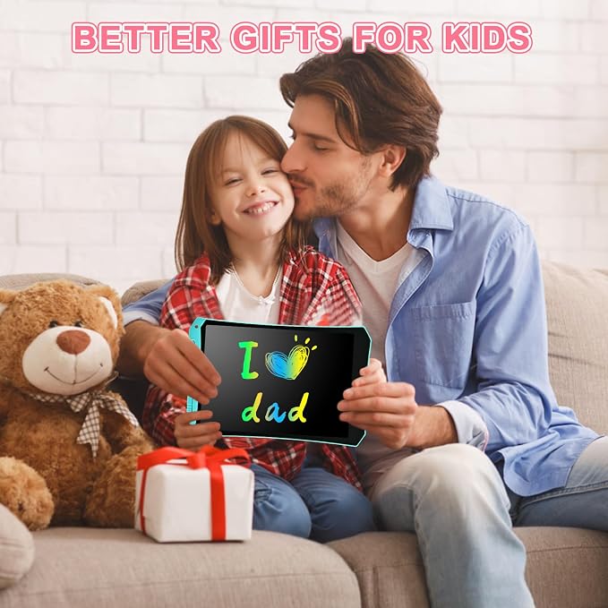 LCD Writing Tablet, 2 Pack Toddler Kids Toys, Travel Essentials Games | 10 Inch Doodle Board Drawing Pad, Mess Free Coloring Books, Travel Toys Birthday Gifts for Girls Boys Age 3-8