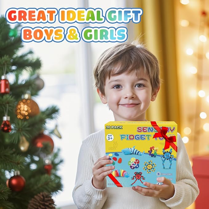 Fidget Sensory Toys for Kids Adults with Autism ADHD: 26 Pack Anxiety Relief Items Toy, Fun Classroom Prize & Travel Toys, Stress Relief Toy Gifts Party Favors for Kids