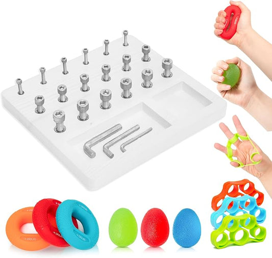 DICYWUDI Wooden Pegboard for Finger Dexterity, Finger Strength Trainer for Hand Grip Strengthener Targeted Strength, Relief & Recovery– for Men, Women, and Seniors