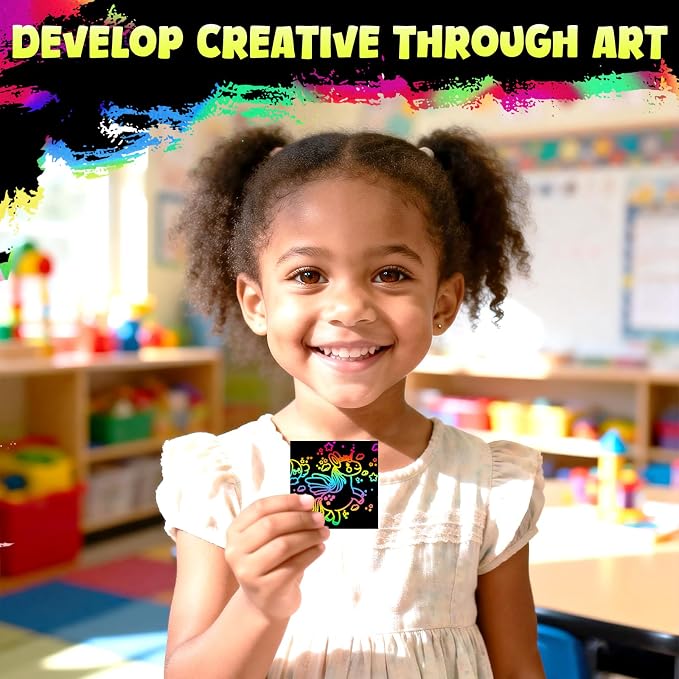 ZMLM 165 Pcs Rainbow Scratch Paper Art Notes - Crafts for Kids Ages 4-8 | Mess Free Classroom Prizes,1st 2nd 3rd Grade School Activity Bulk, Back to School Gifts for Students from Teacher