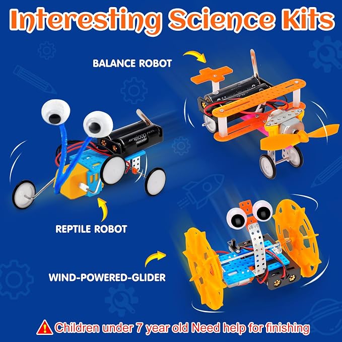 STEM Kits for Kids Robotics Kit Set, Boys Craft Educational STEM Toys Gifts | Science Experiments Project Activities for Kids, Engineering Building Electronic Motor Craft for 8 9 10 12 Year Old Birthday