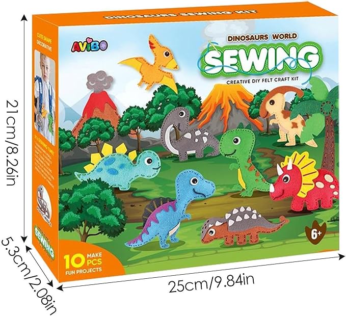 Kids Sewing Kit - Felt Craft Lacing Set, DIY Fine Motor Skill Activity Toy | Children Sewing Craft for Learning Fun | Felt Material Lacing Kit with DIY Projects for Creativity Practice at Home