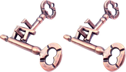 Traditional Metal Brain Teaser – Classic Puzzle Toy for Logic & Skill Development (Keys) (Pack of 2)