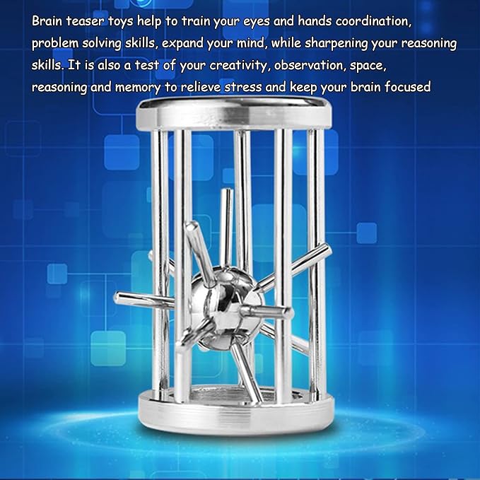 RoseFlower 15 pcs IQ Test Puzzle Brain Teaser Metal Wire Puzzles Mind Game Educational Toys Disentanglement Unlock Interlock Game Magics Trick Toy for Party Favor Kids Adults Challenge Interlock Games