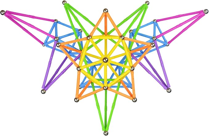 206Pcs 2.28" Magnetic Building Sticks Blocks, Magnet Educational STEM Toys for Kids and Adult, 3D Puzzle with Storage Bag