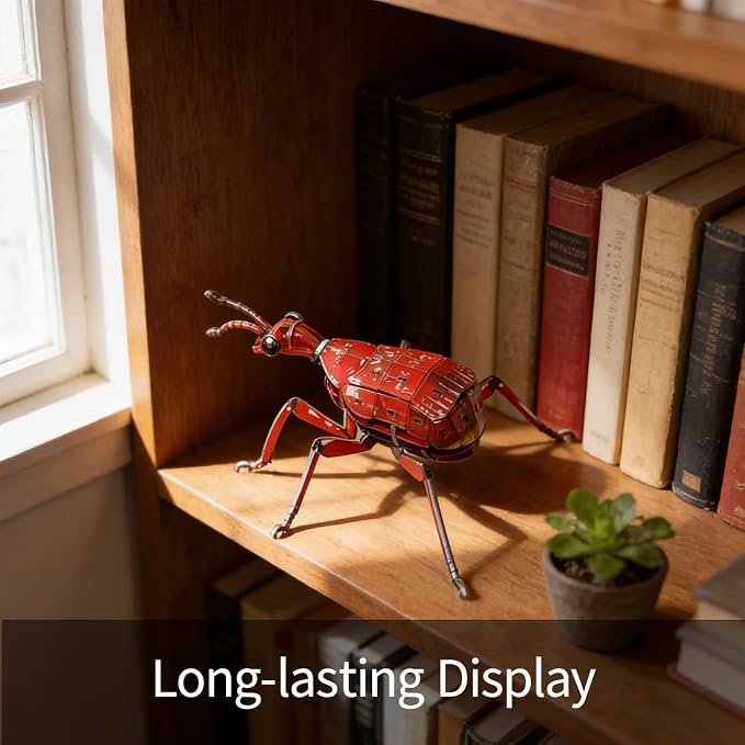 3D Acrylic Insect Puzzle DIY Bug Model Kit Animal STEM Gift | Building Kits Crafts Figurine Sculpture Nature Decoration Educational Display Toys for Kids and Adults (Giraffe Weevil)