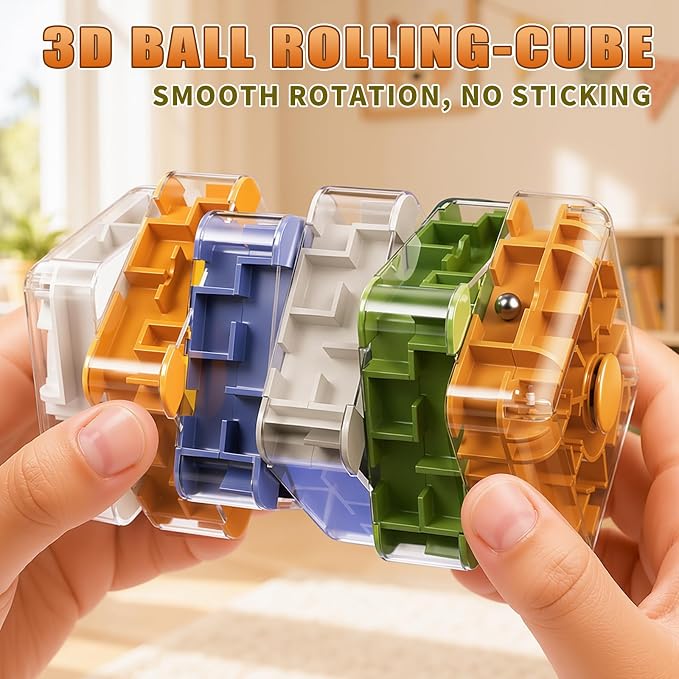 6 Layer 2-in-1 3D Rolling Ball Fidget Spinner, 3D Brain Teaser Puzzle Game, Education Sensory Toys Birthday Gift for Kids Adults 4 5 6 7 8 Years Old Boys Girls