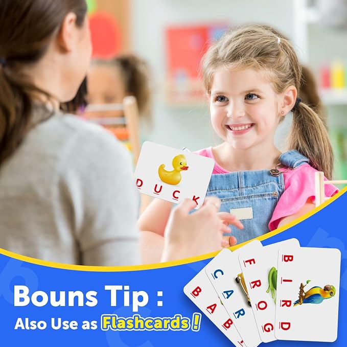 Learning Games for Kids Ages 3-8, Matching Letter Game for Kids Toys Ages 3-8 Educational Toys for 3-8 Year Olds Boys Girls Birthday Party Easter Gifts for 3-8 Year Olds Boys Girls Blue