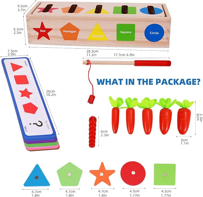 Montessori for Kids, Magnetic Color Shape Sorting Matching Box | Early Learning Toys, Wooden Educational Toy, Fine Motor Skills Toys for Boys Girls