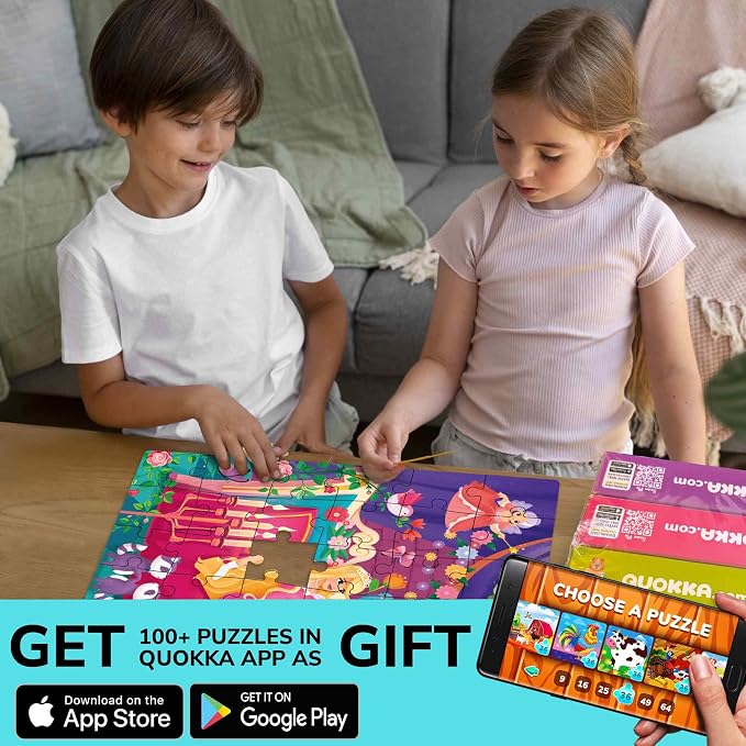 60 Piece Puzzles for Kids Ages 4-6 - 4 Jigsaw Toddler Puzzles Ages 3-5 | Fairy Tale Jigsaw Puzzles for Kids - FSC Certified - Educational Learning Toys - Gift for 5 Year Olds