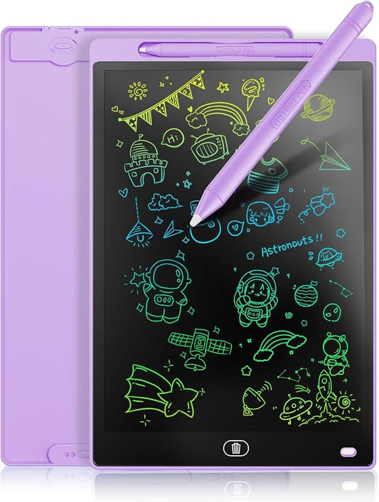 Genialba LCD Writing Board 8.5 Inches, Colourful Electronic Tablet, Portable Erasable Drawing Board, Graphic Tablet for Children's Games 3 4 5 6 7 Year Old Kid Boys Girls (Purple)