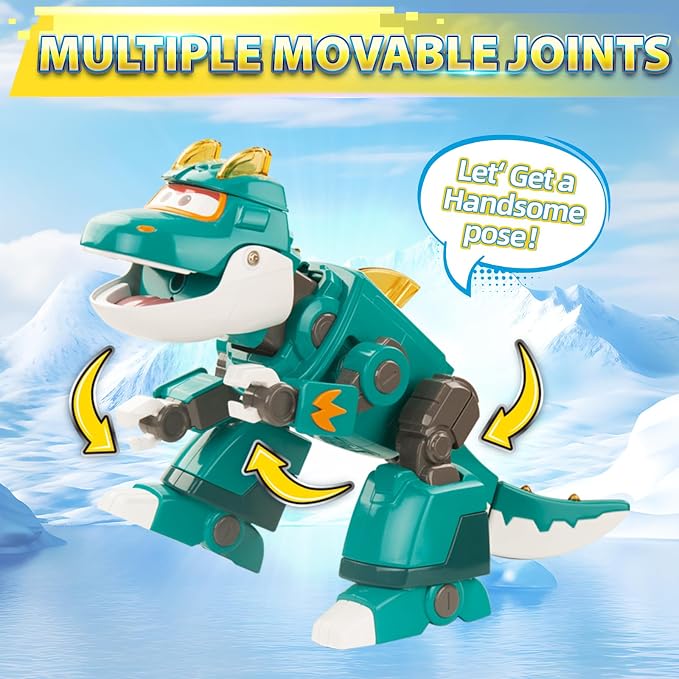 Super Wings Toys Tino 15inch Dinosaur, Season 6 New Character, Dinasour Action Figures with Water Mist, Flashing Light, Roaring, Dinosaur Toys for Kids 3-5 or 3+