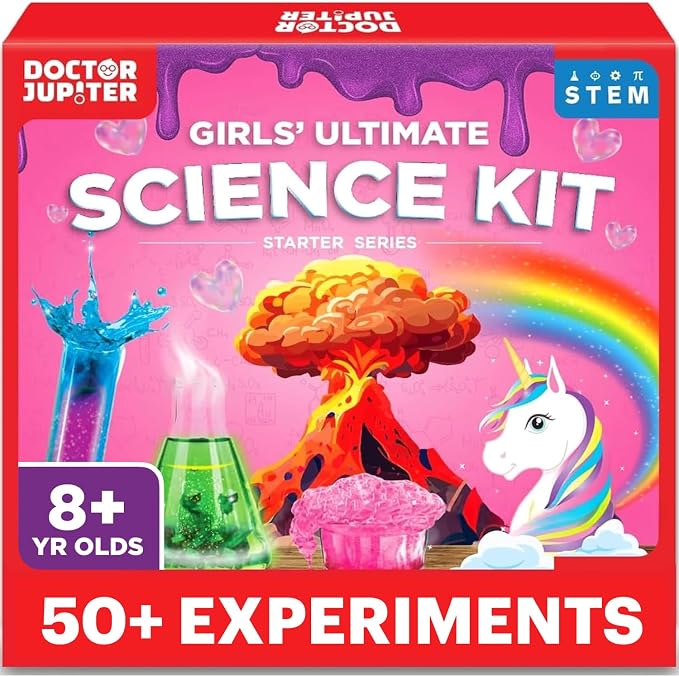 Doctor Jupiter Girls' Ultimate Science Experiments Kit for Kids Ages 8+ | Science Kits for Kids Ages 8-12, Birthday Gift Ideas for Girls 8, 9, 10, 11, 12 Year Olds, STEM Educational Toys