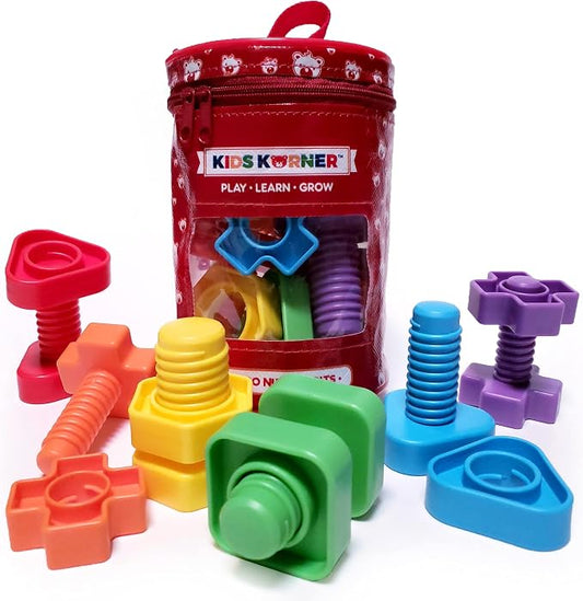 Twist & Turn Nuts n Bolts - Sort, Count, Match & Play with 12pc + eBook