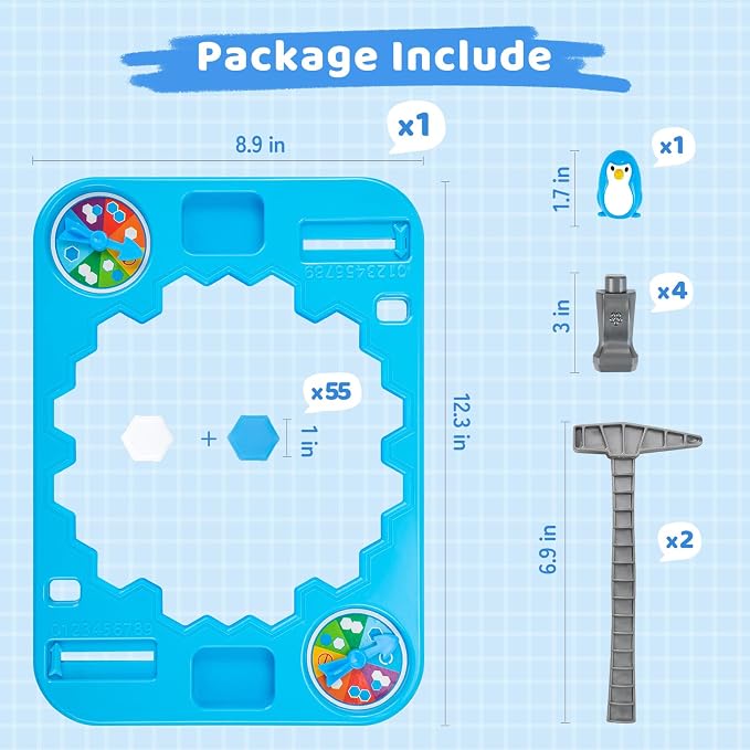SS Save Penguin On Ice Game, Penguin Trap Ice Break Block Board Family Game for Kids Boys Girl Toys