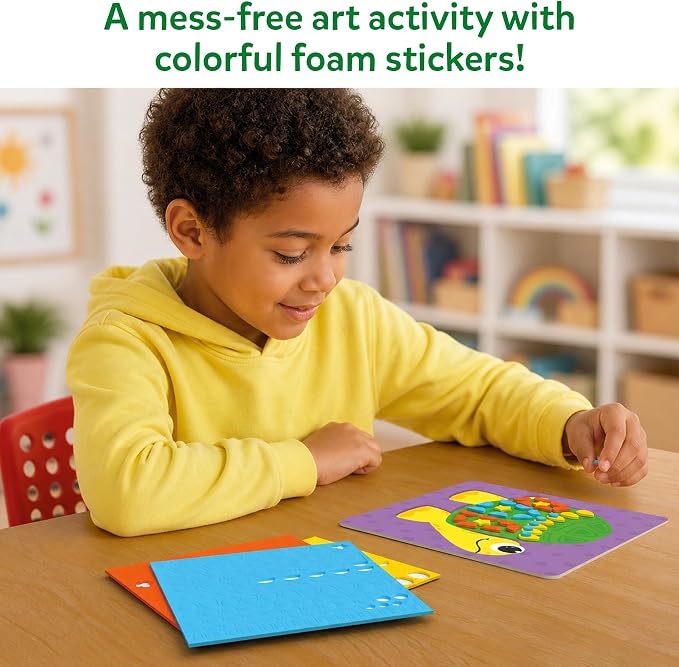 Skillmatics Fun with Foam Sticker Art – Animals, Craft Kit, Gift for Kids | 3D Foam Stickers, Travel Toy, Mess-Free Fun for Boys & Girls, DIY Felt Craft Kits for Ages 3, 4, 5, 6, 7