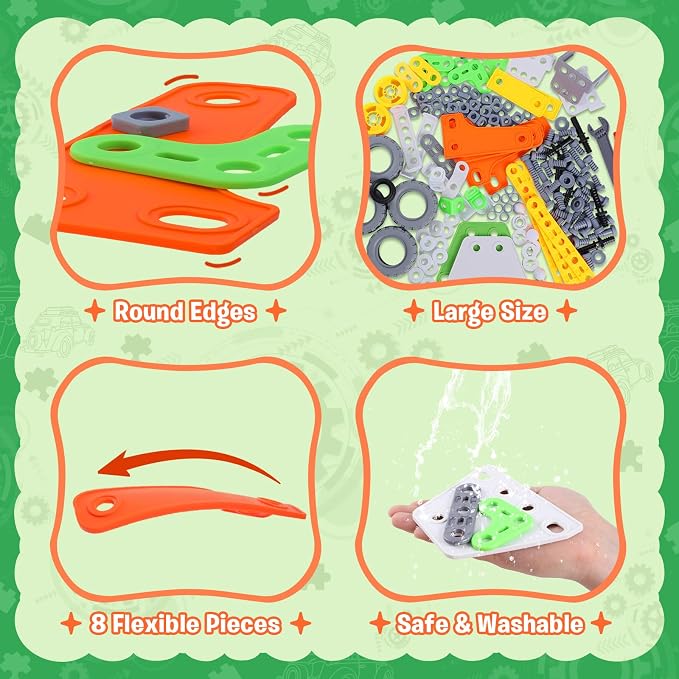 164 PCS Building Toys for Kids Ages 4-8 8-12, Educational STEM Activities, Erector Set Building Blocks, Construction Creative Games for Boys and Girls